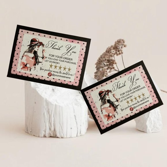 Makeup Cards With Custom Name, Poshmark Cards, Thank You Cards - Picture 1 of 10